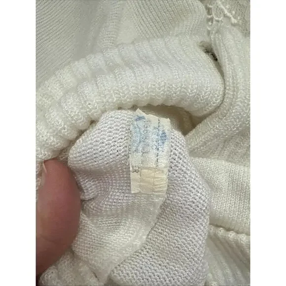 VTG Sweater Womens Sz S Lace Collar Double Breasted Gold Buttons Cottagecore - Picture 11 of 12